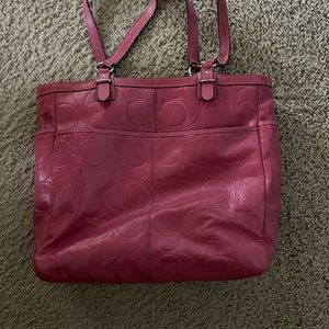 Hot pink Coach Tote Used
